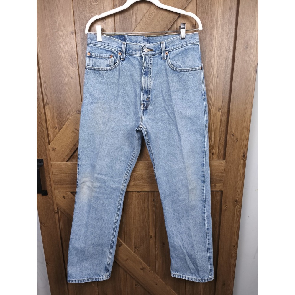 Vintage Levis 505 Regular Fit Straight Leg Jeans Light Wash Blue‎ Denim 34x30